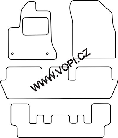 Textil-Autoteppiche Citroen C4 Picasso 7 míst 10/2006 - 05/2013 Colorfit (846)